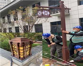 西安小區庭院燈、柱頭燈項目案例  陜西蘭光路燈廠產品